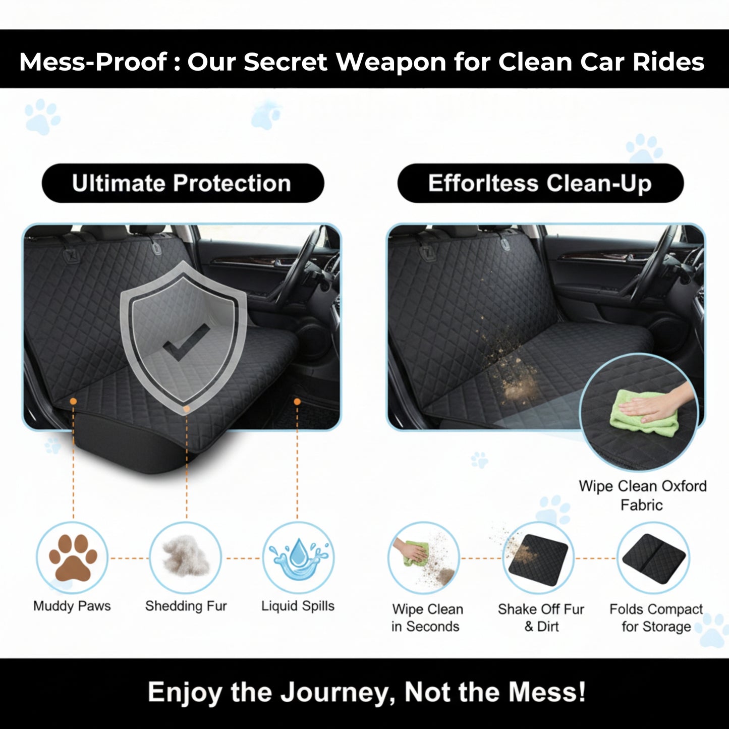 Hardbottom Pet Car Seat Protector