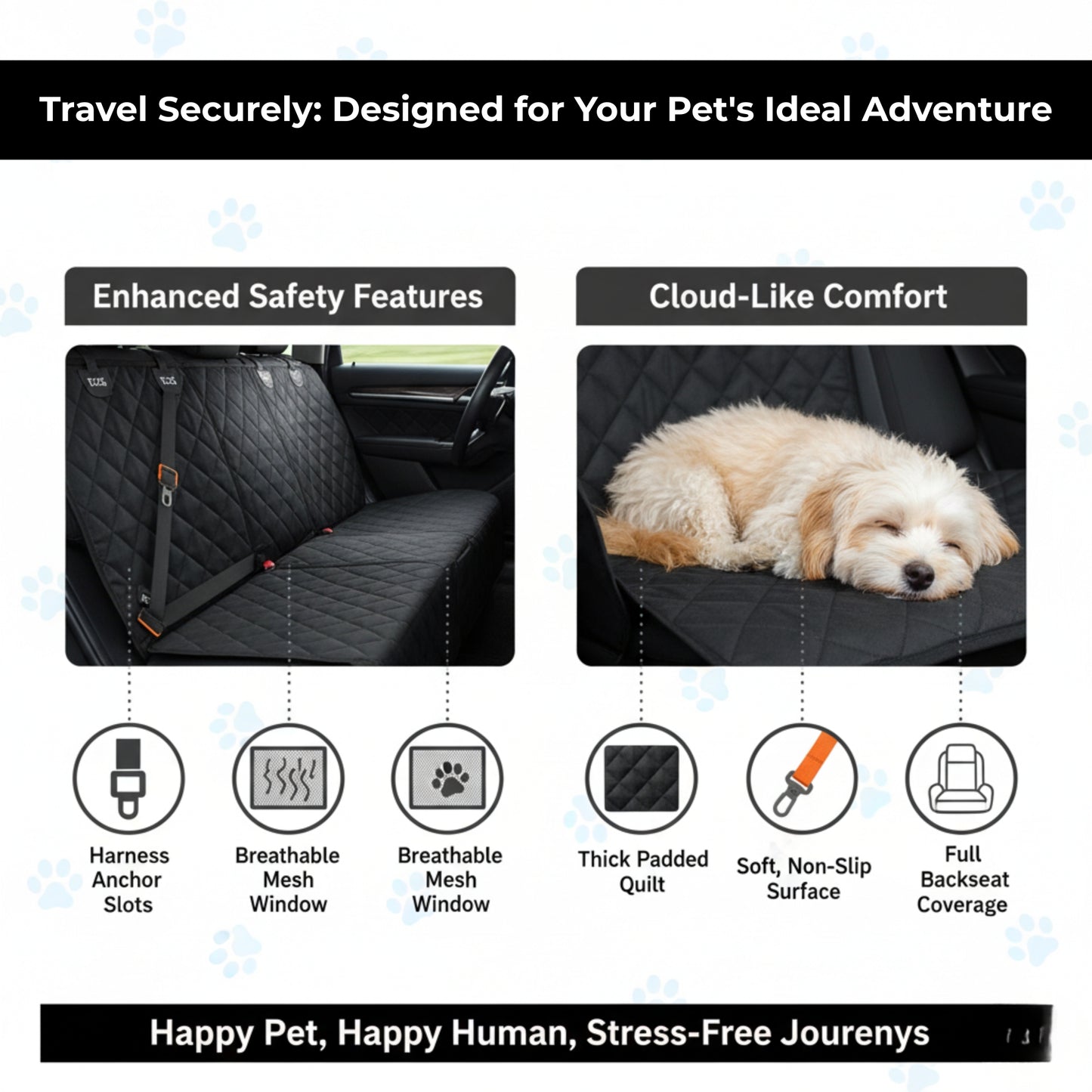 Hardbottom Pet Car Seat Protector