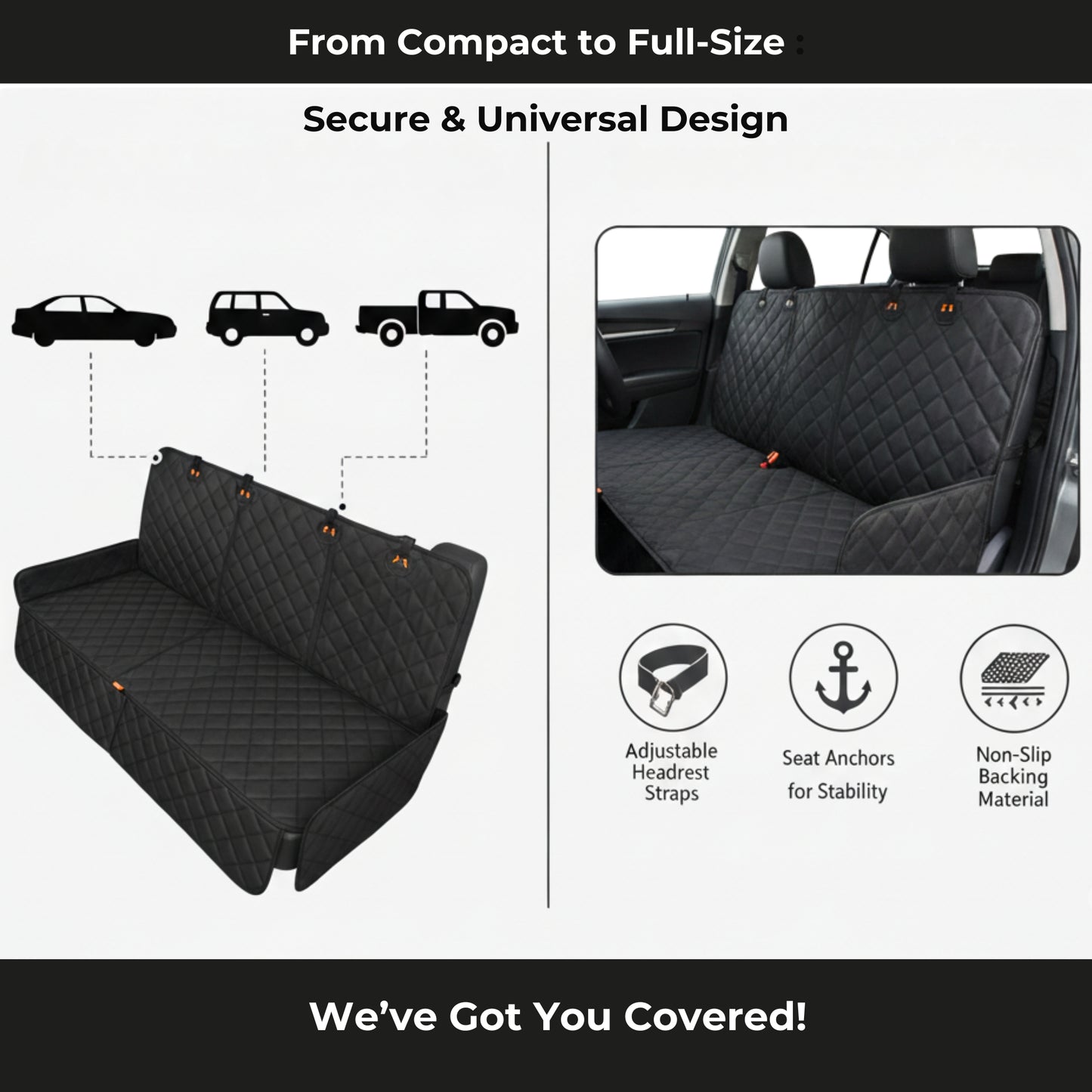 Hardbottom Pet Car Seat Protector